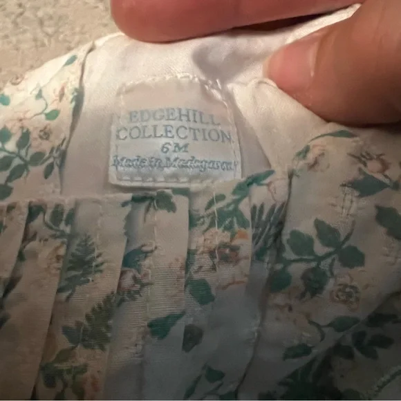 Cotton Flower Print Cottage EdgeHill Collection 6 months girl dress - Picture 4 of 9